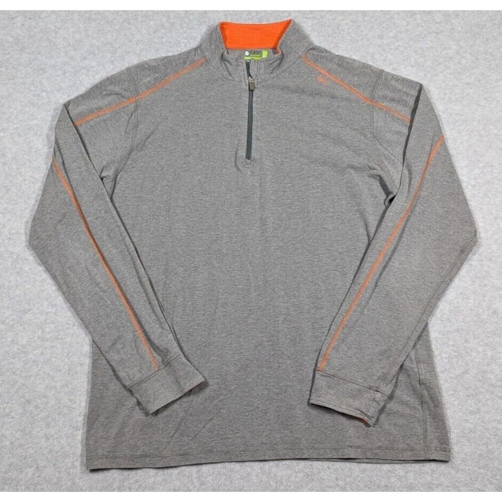 TASC‎ Men Sweater Large Bamboo 1/4 Zip Pullover Performance Mock Neck Stretch